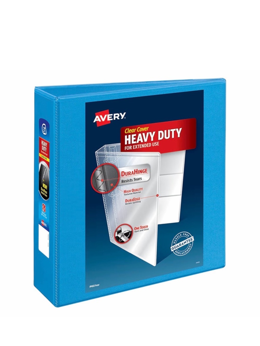 Avery Heavy Duty 3 inch, 3-Ring Binder in Bright Blue, back to school supplies